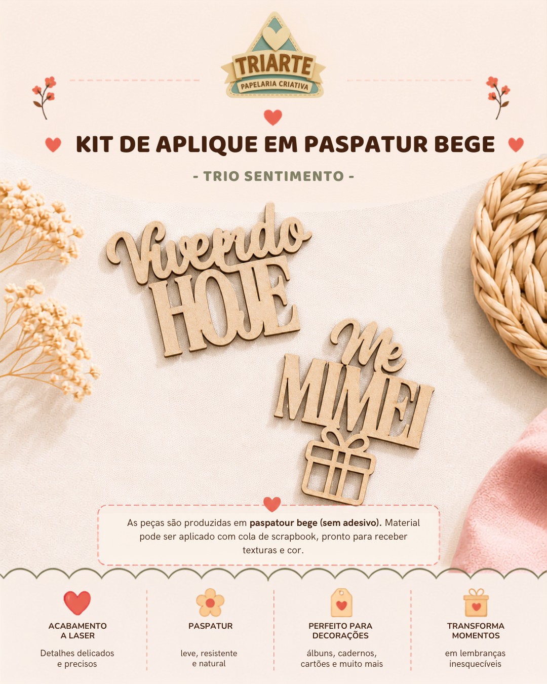 Kit de Aplique em Paspatur Bege (Dupla Mimo)