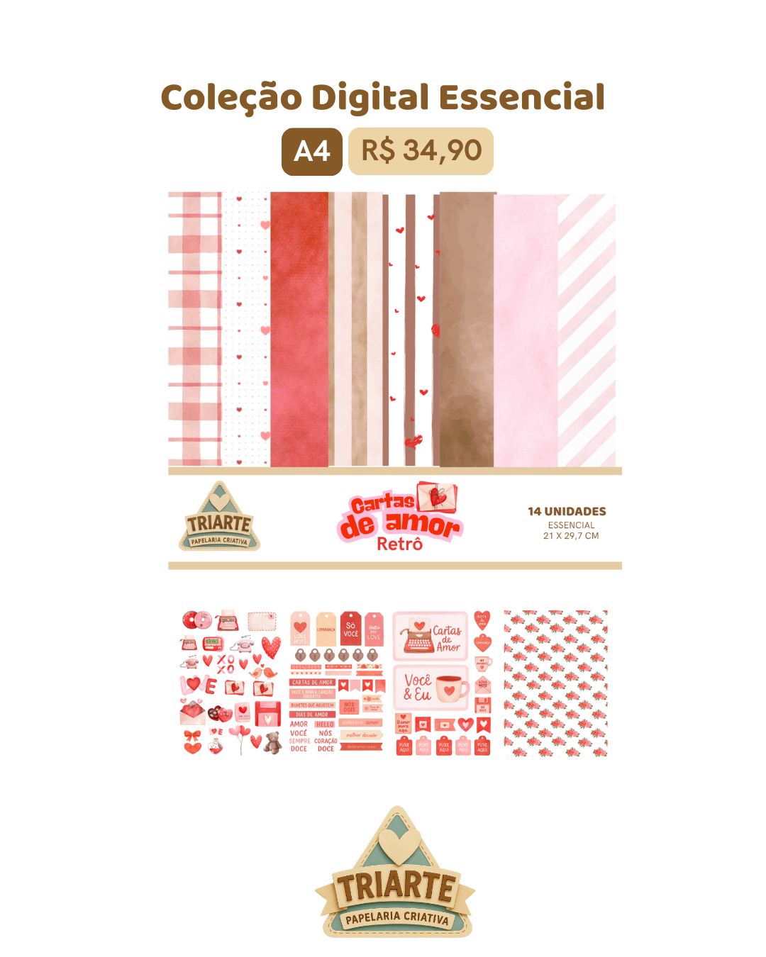 Coleção Digital Essencial - Cartas de Amor Retrô