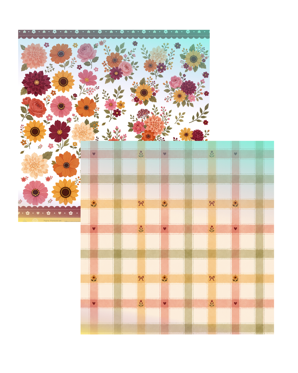 Coleção Impressa Flores e Afeto (30,5x30,5cm)