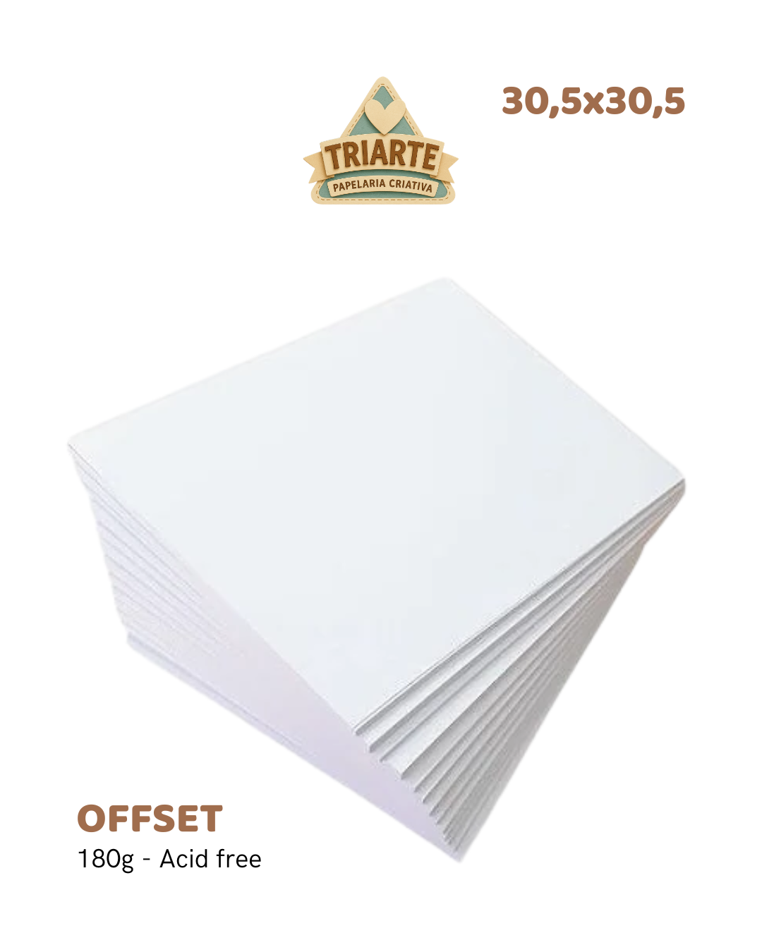 Kit com 10 Papéis Offset 30,5x30,5cm 180g Scrapbook