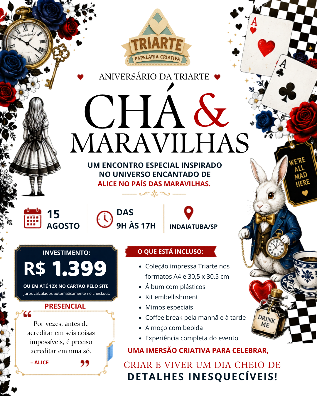 Chá & Maravilhas — Evento Presencial Triarte - Agosto de 2026