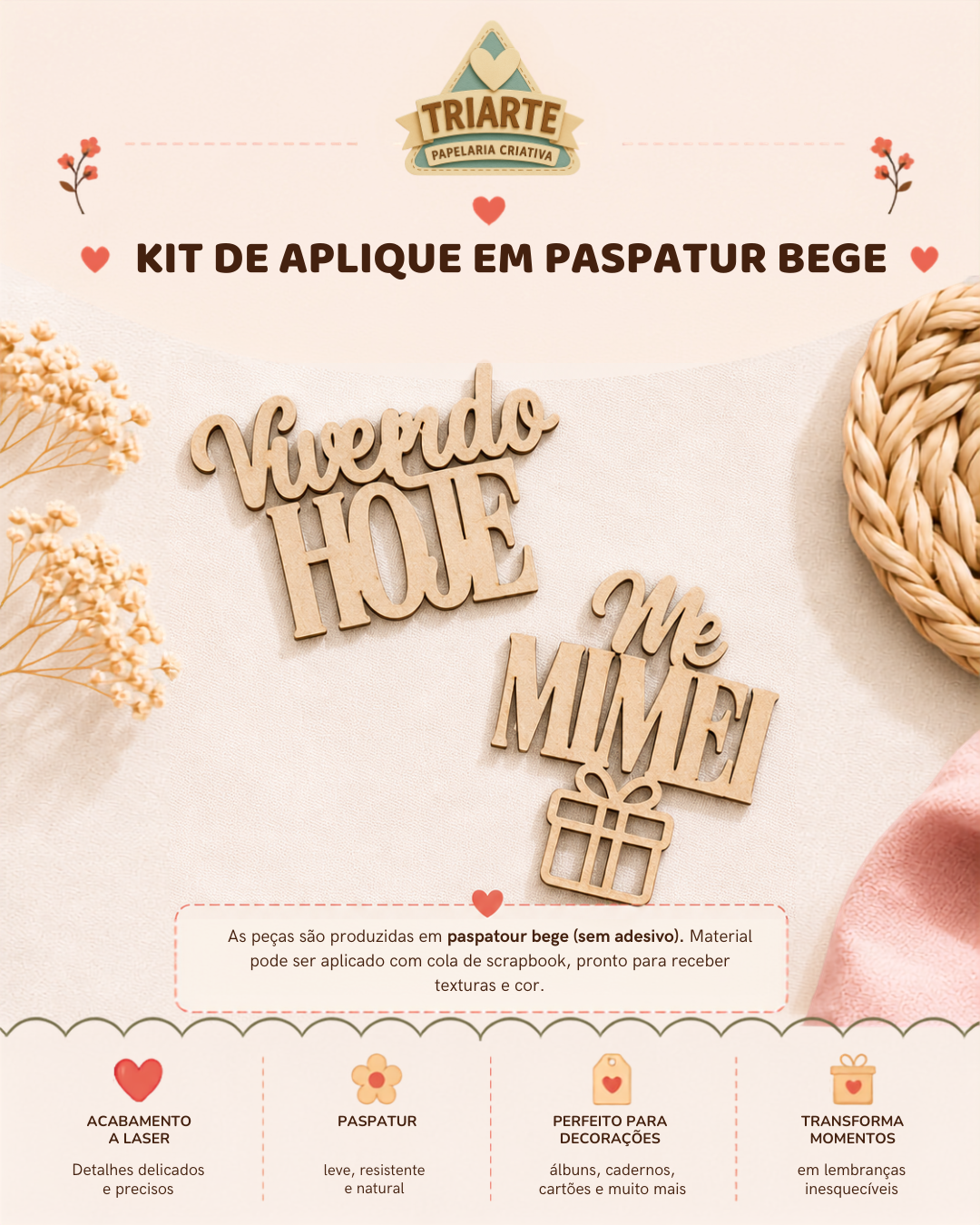 Kit de Aplique em Paspatur Bege (Dupla Mimo)